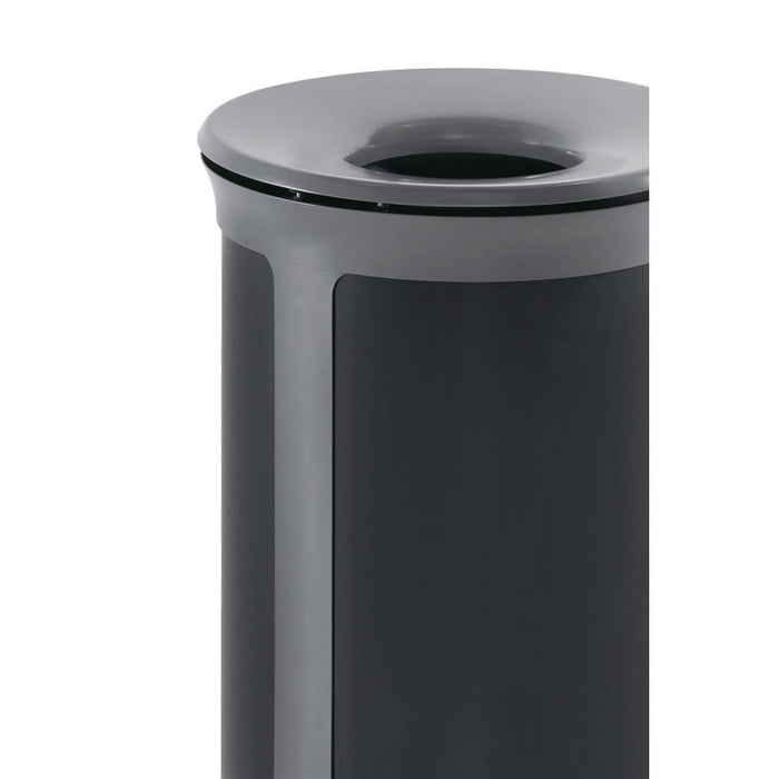 ENHANCE Series Waste Receptacle, 33 gal, Metal, Pearl Gray/Umbra Gray
