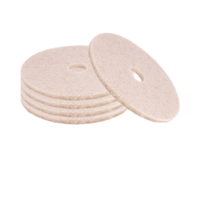 Natural Hog Hair Burnishing Floor Pads, 17" Diameter, Tan, 5/Carton