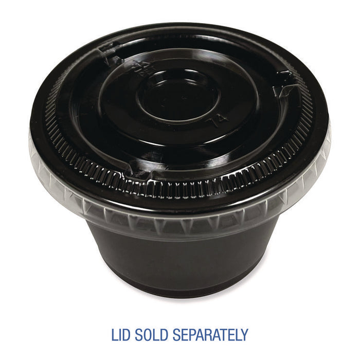 Souffle/Portion Cups, 4 oz, Plastic, Black, 2,500/Carton