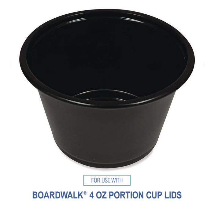 Souffle/Portion Cups, 4 oz, Plastic, Black, 2,500/Carton