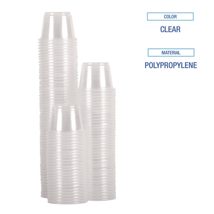 Souffle/Portion Cups, 4 oz, Plastic, Translucent, 2,500/Carton