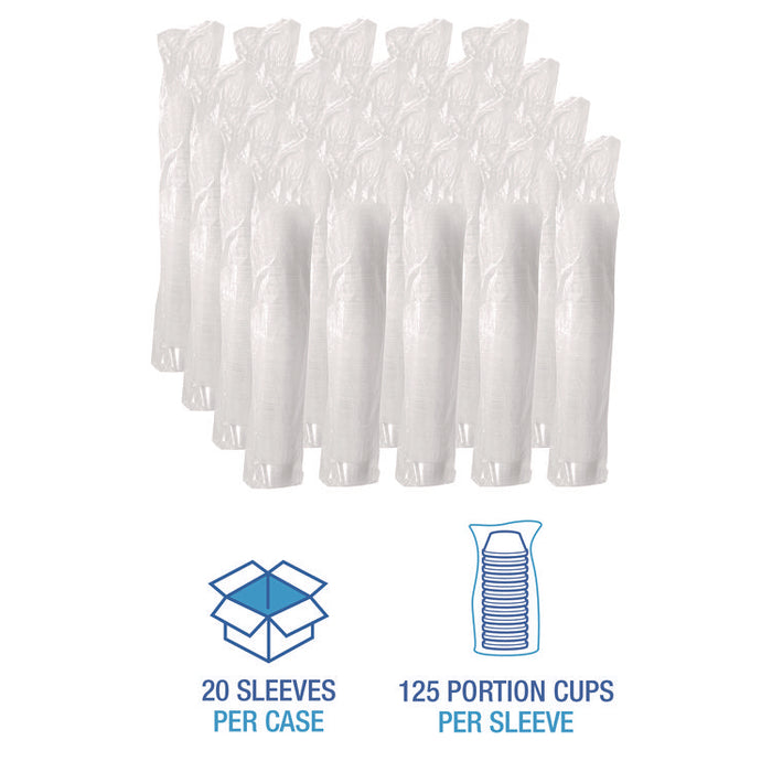 Souffle/Portion Cups, 4 oz, Plastic, Translucent, 2,500/Carton