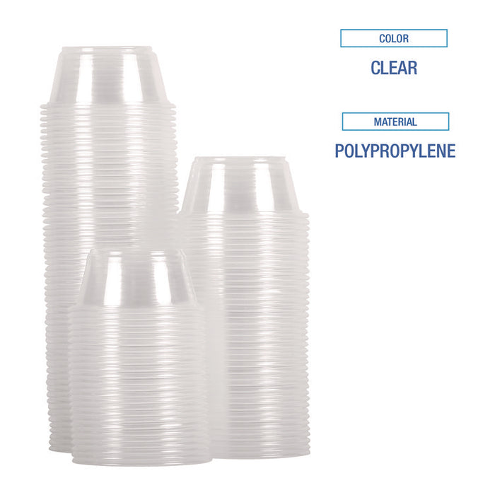 Souffle/Portion Cups, 1.5 oz, Plastic, Translucent, 2,500/Carton