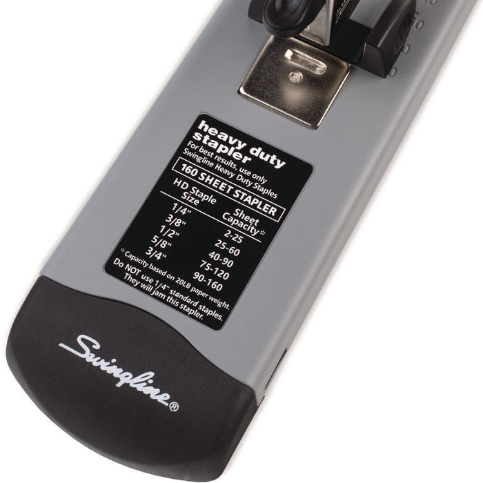 Heavy-Duty Stapler, 160-Sheet Capacity, Black/Gray