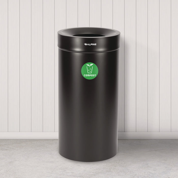 27 Gallon Black Stainless Steel Compost Can