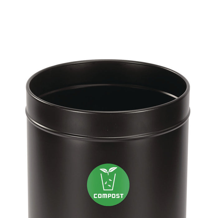 27 Gallon Black Stainless Steel Compost Can