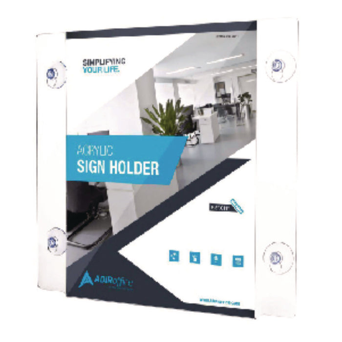 Suction-Mount Acrylic Window Sign Holders, 8.5 x 11, Clear, 12 Sign Holders