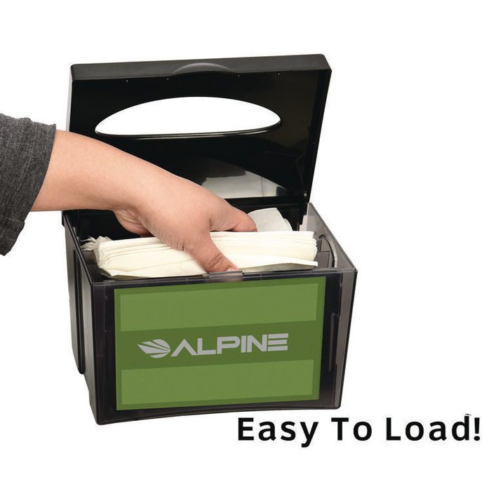 Interfold Table Top Dispenser Napkin Holder, 5.9 x 8 x 6.5, Black