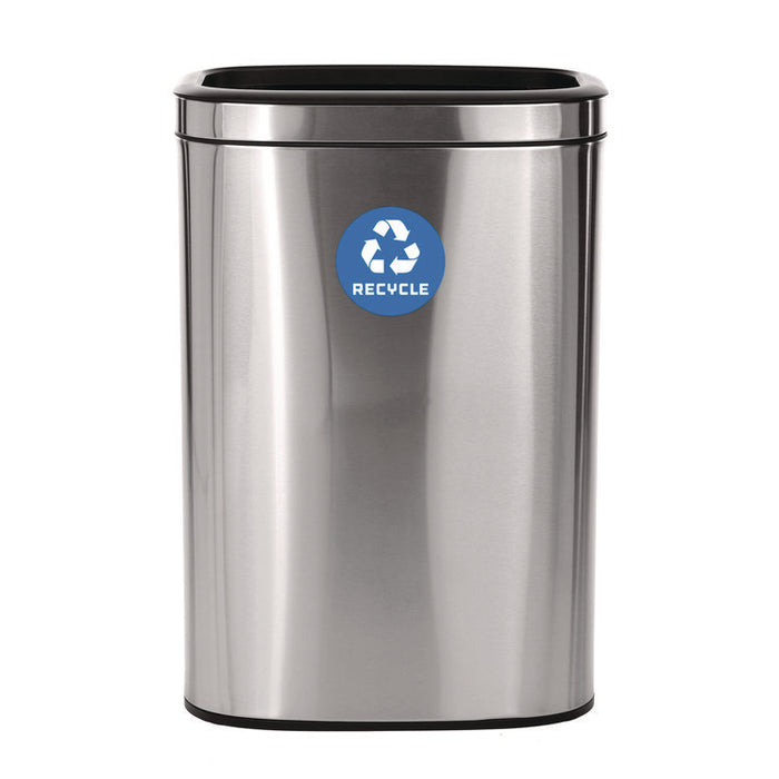 10.5 Gallon Slim Recycling Can, Brushed Stainless Steel