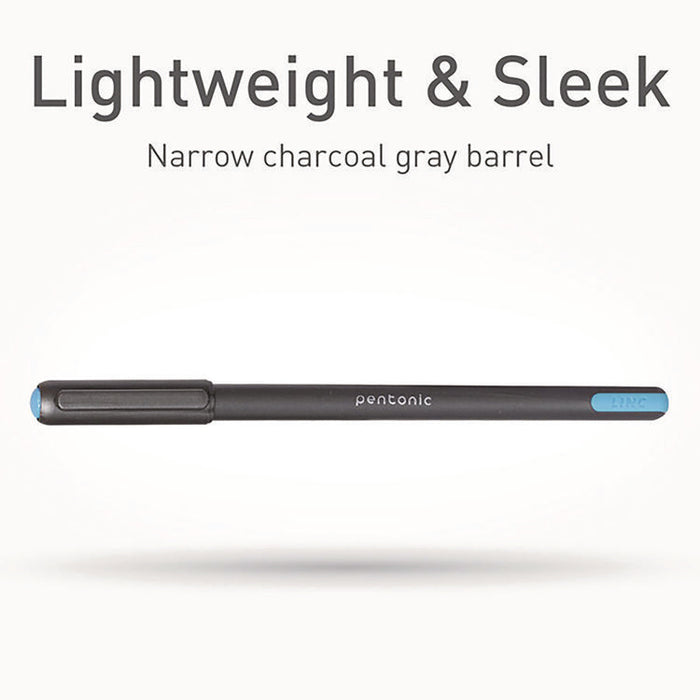 PENTONIC Ballpoint Pen, Stick, Medium 1 mm, Assorted Ink Colors, Charcoal Gray Barrel, 25/Pack