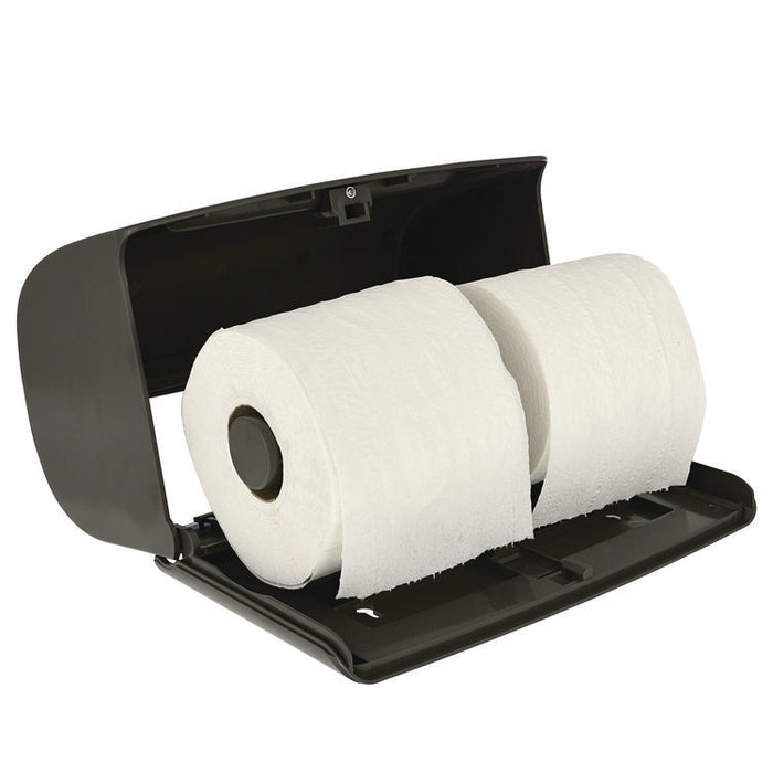 Side-by-Side Double Roll Toilet Tissue Dispenser, 6.3 x 6.3 x 10.3, Gray