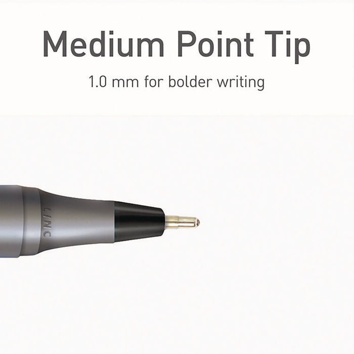 PENTONIC Ballpoint Pen, Stick, Medium 1 mm, Black Ink, Charcoal Gray Barrel, 25/Pack