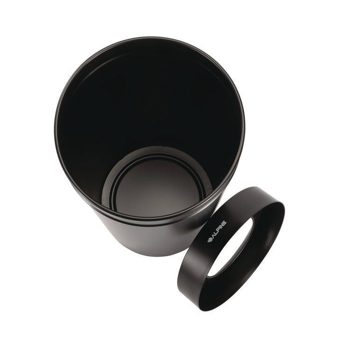 27 Gallon Stainless Steel Commercial Indoor Trash Can, Black