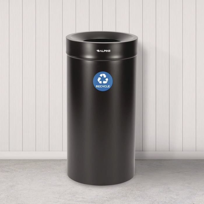 27 Gallon Stainless Steel Recycling Can, Black