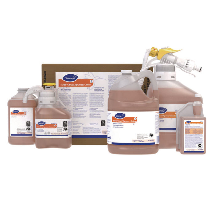 Stride Neutral Cleaner, Citrus Scent, 5.3 qt, 1 Bottle/Carton