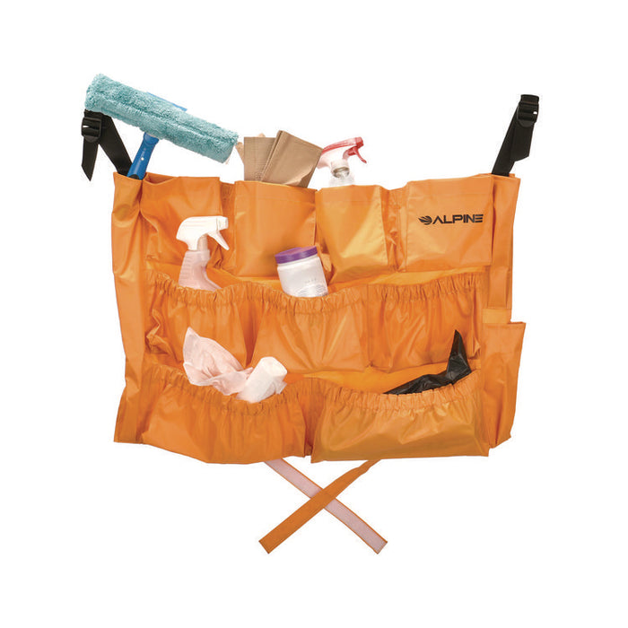 12-Pocket Trash Can Caddy Bag, 12 Compartments, 29 x 19.5, Orange