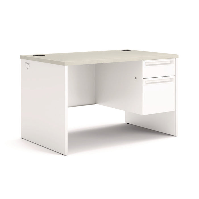 38000 Series Right Pedestal Desk, 48" x 30" x 30", Light Gray/Silver