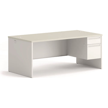 38000 Series Right Pedestal Desk, 72" x 36" x 30", Light Gray/Silver