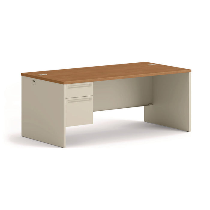38000 Series Left Pedestal Desk, 72" x 36" x 29.5", Harvest/Putty