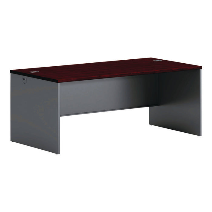 38000 Series Desk Shell, 72" x 36" x 29.5", Mahogany/Charcoal