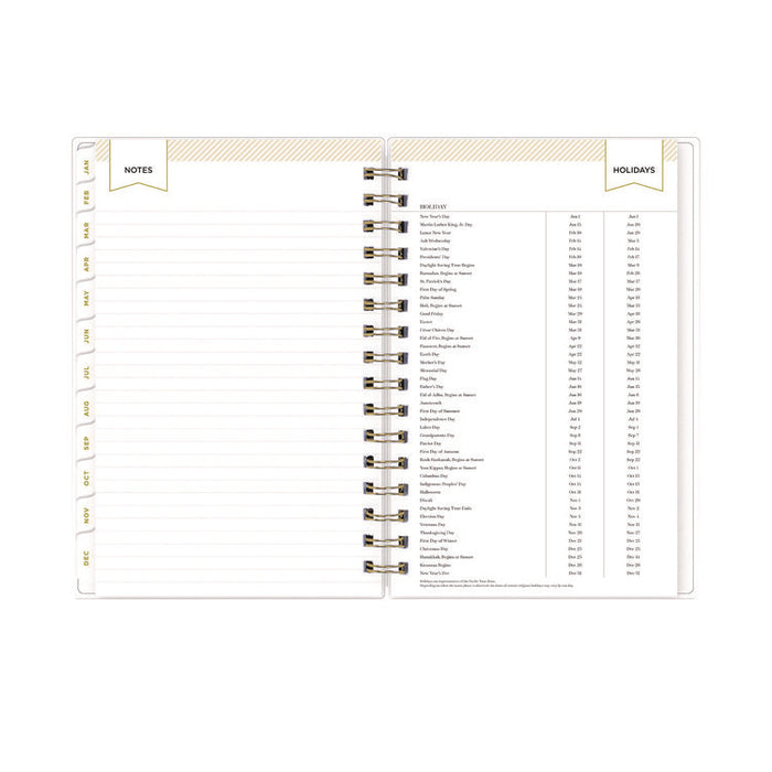 Day Designer Navy Stripe Daily/Monthly Planner, Horizontal Stripe Artwork, 8 x 5, Navy/White Cover, 12-Month (Jan-Dec): 2026
