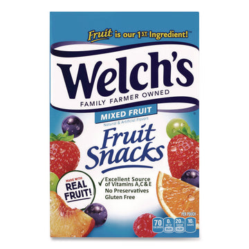 Fruit Snacks, Mixed Fruit, 0.9 oz Pouch, 40/Box