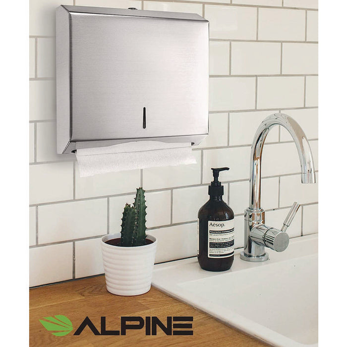 Horizontal C-Fold/Multi-Fold Paper Towel Dispenser, 10.2 x 4 x 11.2, Brushed Nickel