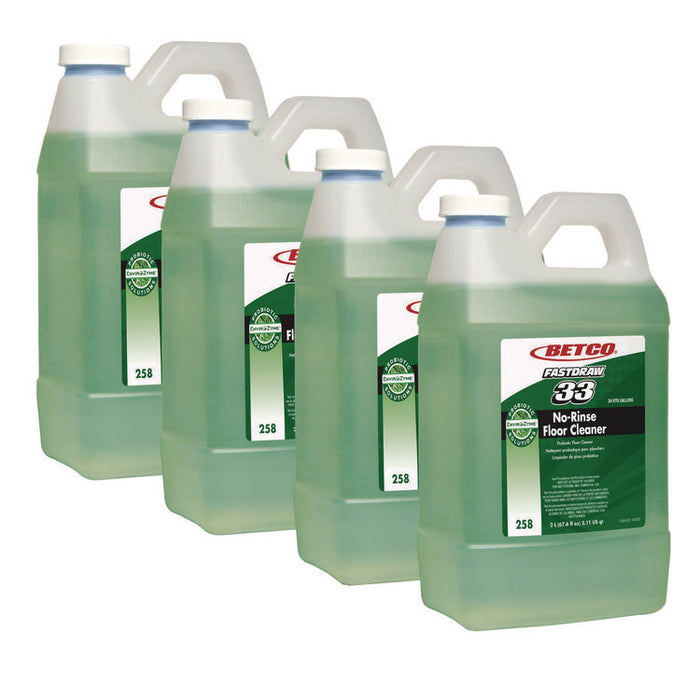 BioActive Solutions No-Rinse FastDraw Floor Cleaner, Rain Fresh Scent, 2 L Bottle, 4/Carton