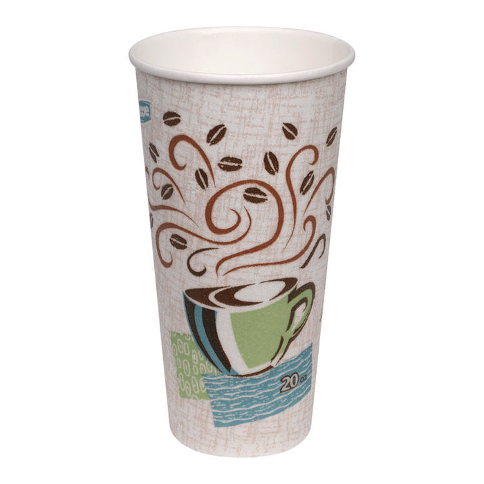 PerfecTouch Paper Hot Cups, 20 oz, Coffee Haze Design, 25/Pack