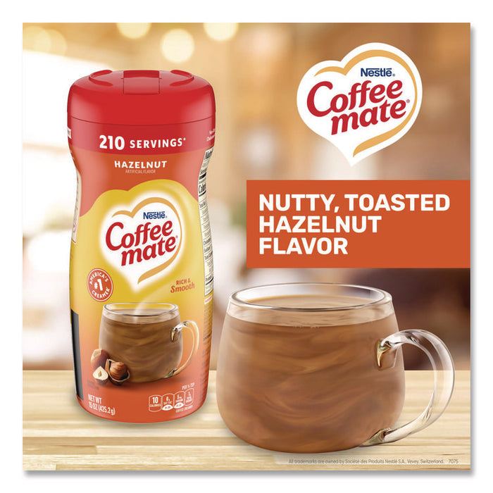 Non-Dairy Powdered Creamer, Hazelnut, 15 oz Canister, 12/Carton