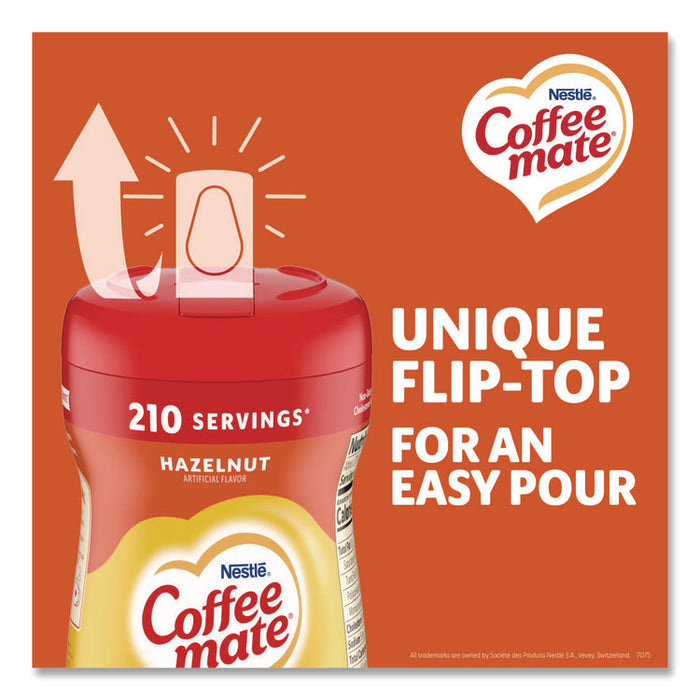 Non-Dairy Powdered Creamer, Hazelnut, 15 oz Canister, 12/Carton