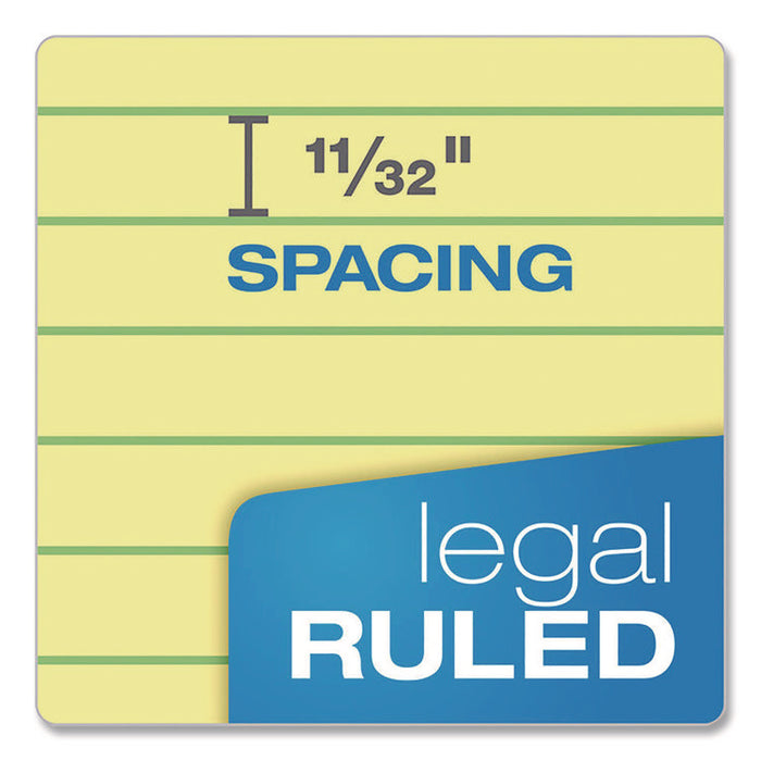 Gold Fibre Writing Pads, Wide/Legal Rule, (50) Canary Yellow 8.5 x 11 Sheets, 4/Pack