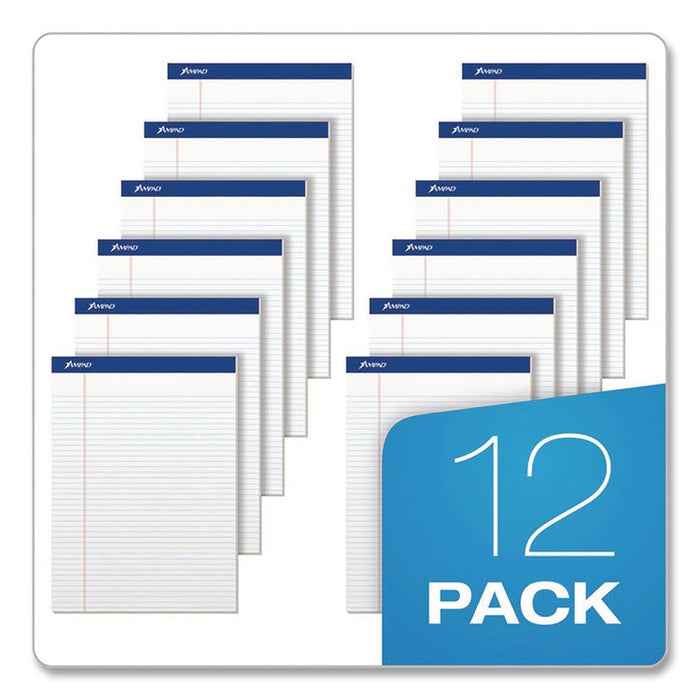 Perforated Writing Pads, Narrow Rule, (50) White 8.5 x 11 Sheets, Dozen