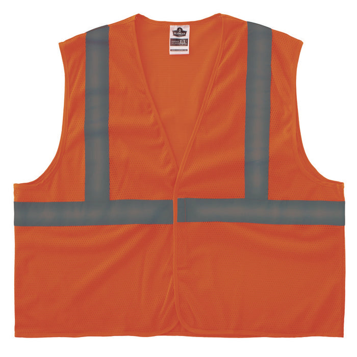 GloWear 8205HL-ECO Class 2 Recycled Hi-Vis Vest, Mesh, Polyester, X-Small, Orange