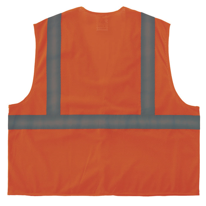 GloWear 8205HL-ECO Class 2 Recycled Hi-Vis Vest, Mesh, Polyester, Large/X-Large, Orange