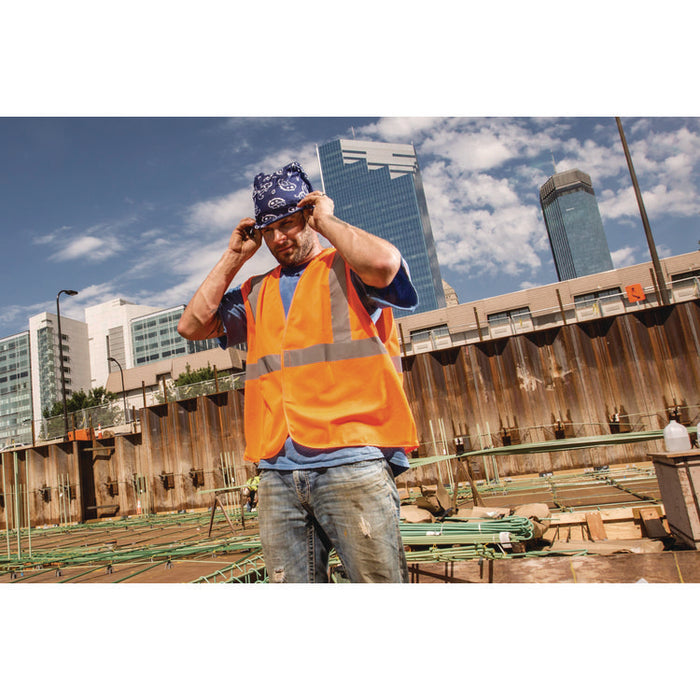 GloWear 8205HL-ECO Class 2 Recycled Hi-Vis Vest, Mesh, Polyester, 2X-Large/3X-Large, Orange