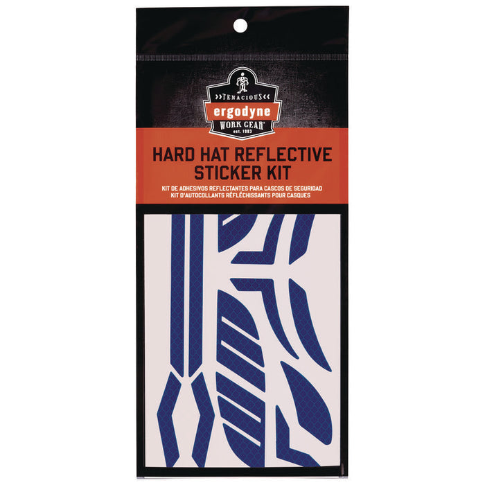 Skullerz 8961 Reflective Hard Hat and Safety Helmet Sticker Kit, 18 Assorted Stickers, Blue