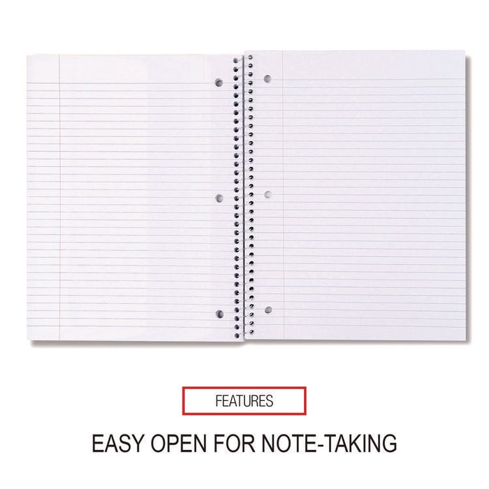 Wirebound Notebook, 1-Subject, Medium/College Rule, Assorted Cover Colors, (70) 10.5 x 8 Sheets, 4/Pack