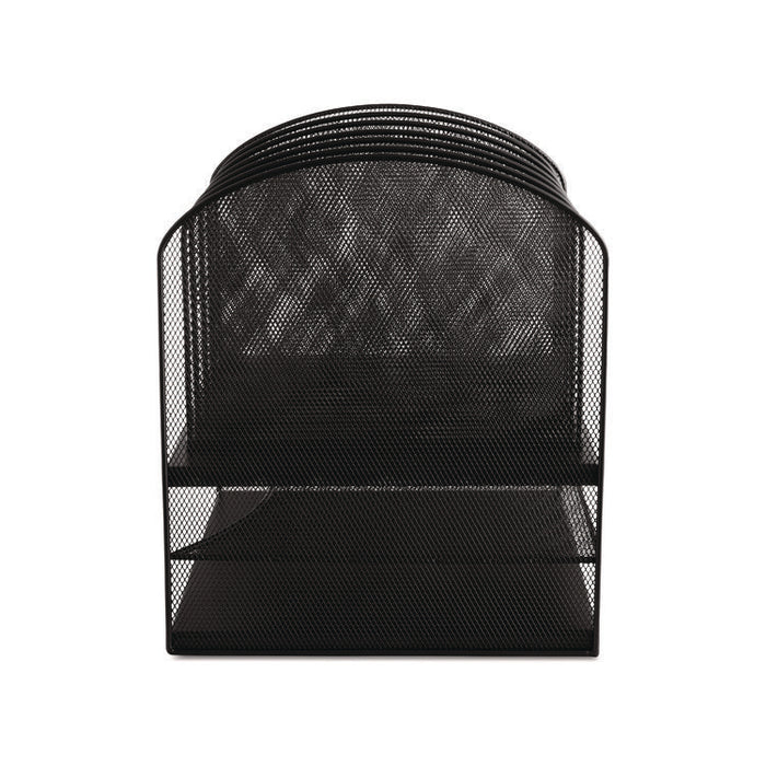 Onyx Mesh Desk Organizer with Two Horizontal and Six Upright Sections, Letter Size Files, 13.25" x 11.5" x 13", Black