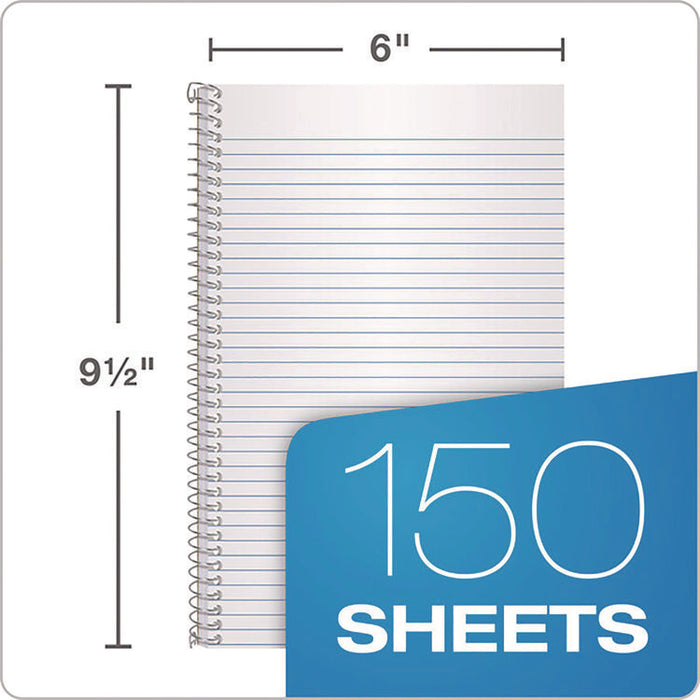 Earthwise by Oxford Recycled Small Notebooks, 3-Subject, Medium/College Rule, Randomly Assorted Covers, (150) 9.5 x 6 Sheets