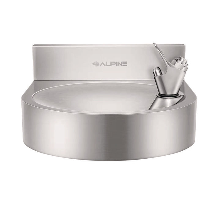 Wall-Mounted Indoor/Outdoor Water Fountain, Single-Level, Non-Filtered, Non-Refrigerated, Silver