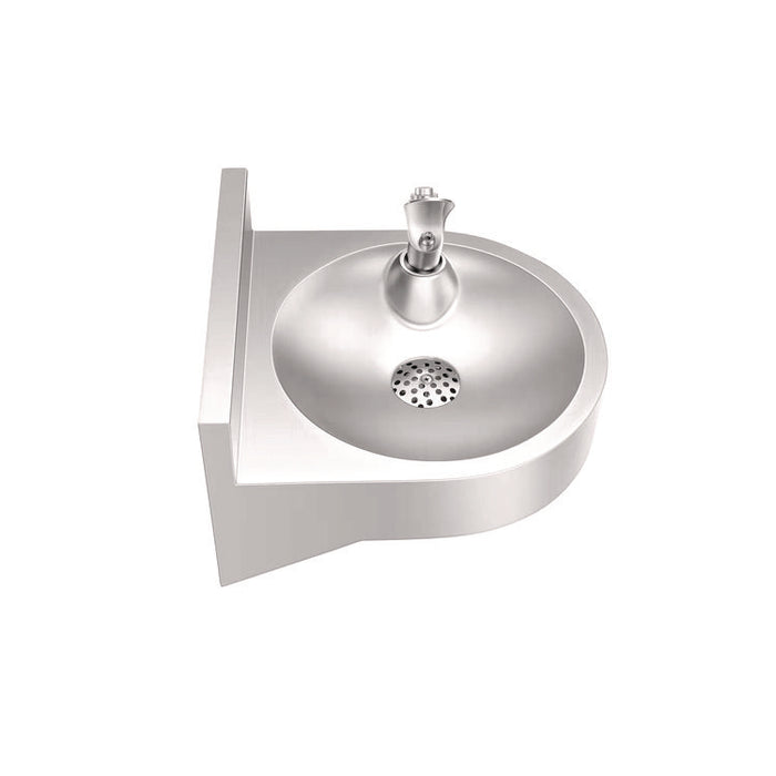 Wall-Mounted Indoor/Outdoor Water Fountain, Single-Level, Non-Filtered, Non-Refrigerated, Silver
