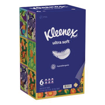 Ultra Soft Facial Tissue, 3-Ply, White, 120 Sheets/Box, 6 Boxes/Pack, 4 Packs/Carton