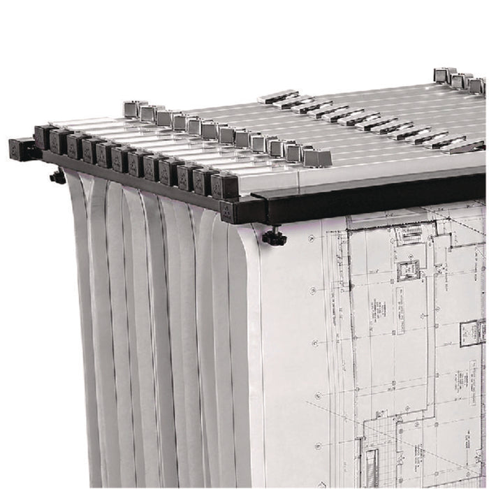 Blueprint Storage Cabinet Steel Vertical Plan Center, Assorted Document Sizes,15" x 27" to 47.25" x 32.5" to 57", Black