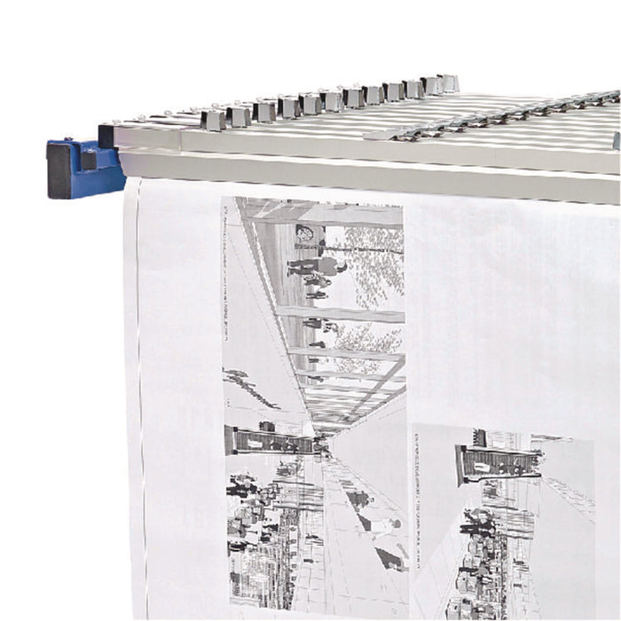 Expandable Blueprint Storage Cabinet Mobile Plan Center, Assorted Document Sizes, 20.5" x 28" to 46.5" x 50.75", Blue