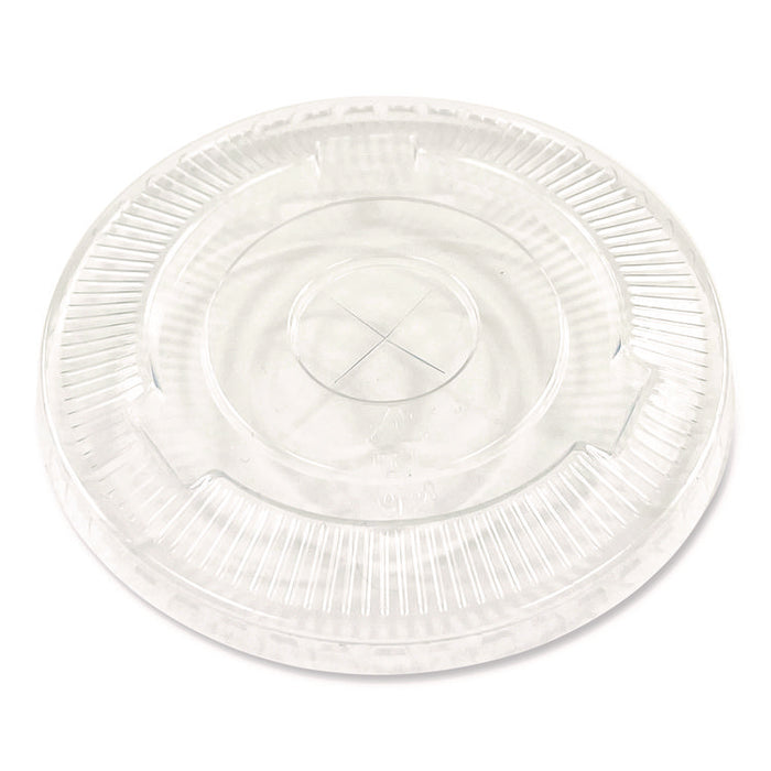 PET Cold Cup Straw-Slot Lids, Fits 9 oz Squat/12 oz Cold Cups, Plastic, Clear, 1,000/Carton