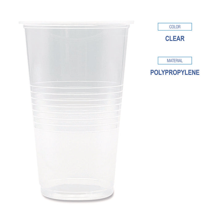 Translucent Plastic Cold Cups, 20 oz, Clear, 1,000/Carton