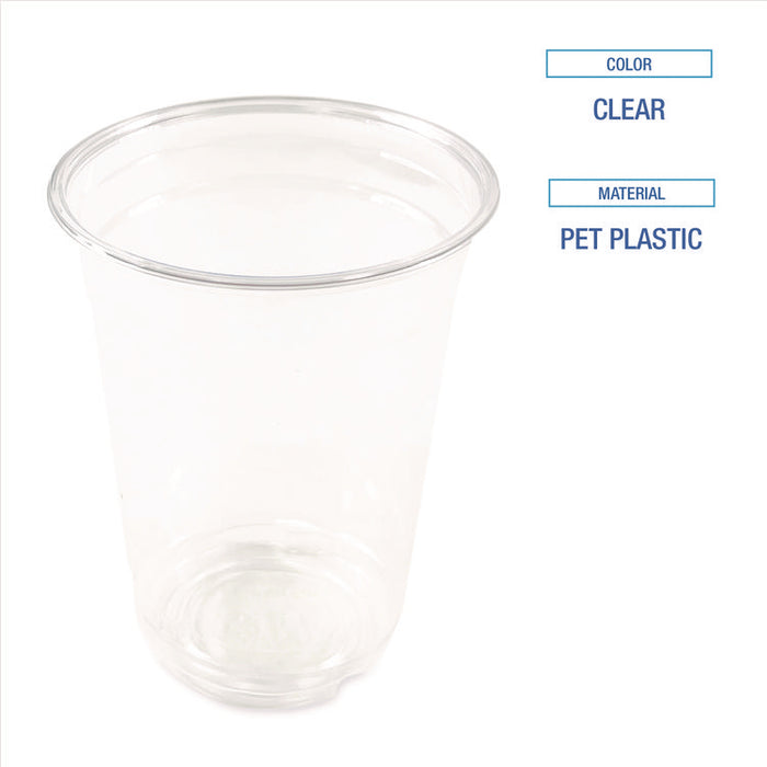 Clear Plastic PET Cups, 10 oz, 1,000/Carton