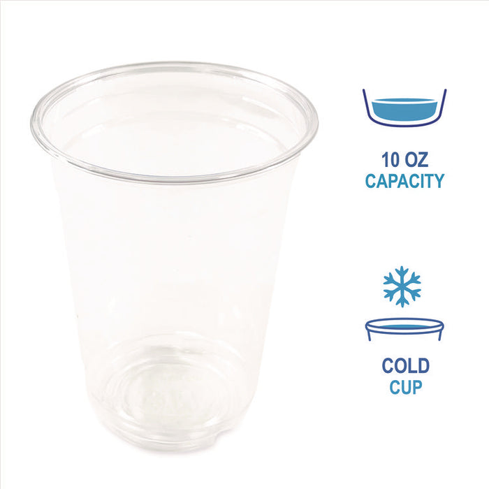 Clear Plastic PET Cups, 10 oz, 1,000/Carton