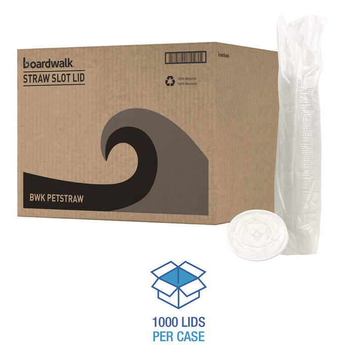 PET Cold Cup Straw-Slot Lids, Fits 9 oz to 10 oz Cold Cups, Plastic, Clear, 1,000/Carton